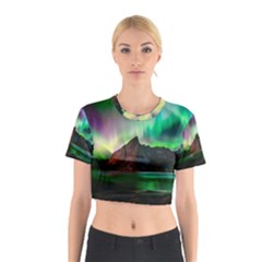 Aurora Borealis Nature Sky Light Cotton Crop Top by B30l