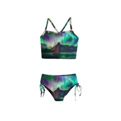 Aurora Borealis Nature Sky Light Girls  Tankini Swimsuit by B30l