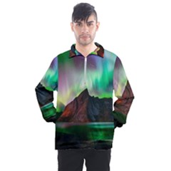 Aurora Borealis Nature Sky Light Men s Half Zip Pullover