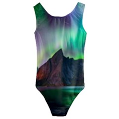 Aurora Borealis Nature Sky Light Kids  Cut-out Back One Piece Swimsuit