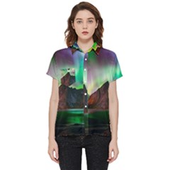 Aurora Borealis Nature Sky Light Short Sleeve Pocket Shirt by B30l