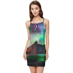 Aurora Borealis Nature Sky Light Summer Tie Front Dress by B30l