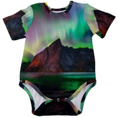 Aurora Borealis Nature Sky Light Baby Short Sleeve Bodysuit by B30l