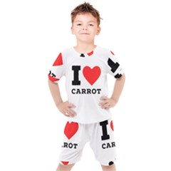 I Love Carrots  Kids  Tee And Shorts Set by ilovewhateva