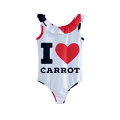 I Love Carrots  Kids  Frill Swimsuit by ilovewhateva