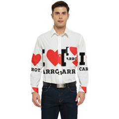 I Love Carrots  Men s Long Sleeve Pocket Shirt  by ilovewhateva