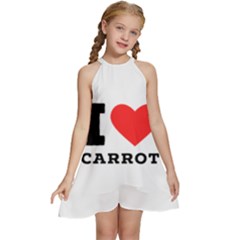 I Love Carrots  Kids  Halter Collar Waist Tie Chiffon Dress by ilovewhateva