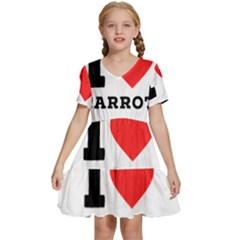 I Love Carrots  Kids  Short Sleeve Tiered Mini Dress