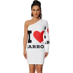 I Love Carrots  Long Sleeve One Shoulder Mini Dress by ilovewhateva