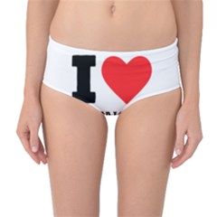 I Love Cantaloupe  Mid-waist Bikini Bottoms by ilovewhateva