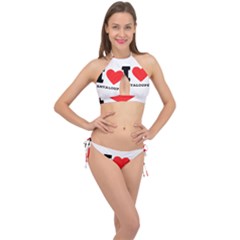 I Love Cantaloupe  Cross Front Halter Bikini Set by ilovewhateva