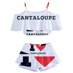 I Love Cantaloupe  Kids  Off Shoulder Skirt Bikini by ilovewhateva