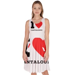 I Love Cantaloupe  Knee Length Skater Dress With Pockets by ilovewhateva