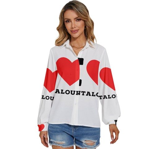 I Love Cantaloupe  Women s Long Sleeve Button Up Shirt by ilovewhateva