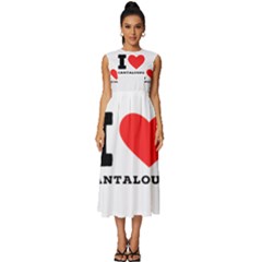 I Love Cantaloupe  Sleeveless Round Neck Midi Dress by ilovewhateva