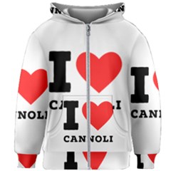 I Love Cannoli  Kids  Zipper Hoodie Without Drawstring