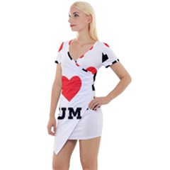 I Love Rum Short Sleeve Asymmetric Mini Dress by ilovewhateva