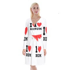 I Love Rum Long Sleeve Velvet Front Wrap Dress by ilovewhateva