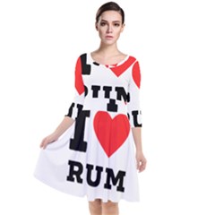 I Love Rum Quarter Sleeve Waist Band Dress by ilovewhateva