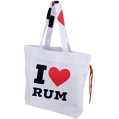 I Love Rum Drawstring Tote Bag by ilovewhateva