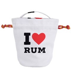 I Love Rum Drawstring Bucket Bag by ilovewhateva