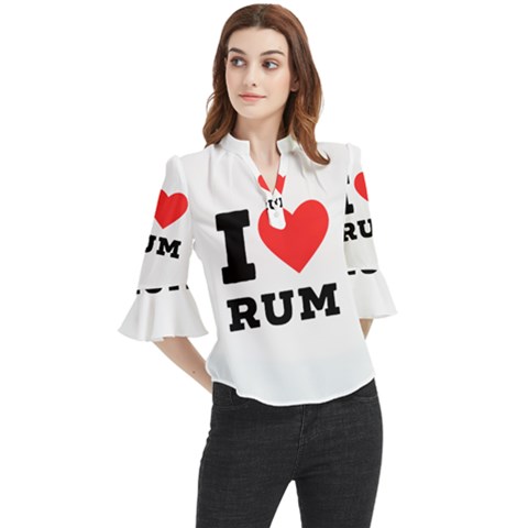 I Love Rum Loose Horn Sleeve Chiffon Blouse by ilovewhateva