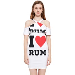 I Love Rum Shoulder Frill Bodycon Summer Dress by ilovewhateva