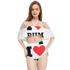 I Love Rum Halter Flowy Bikini Set  by ilovewhateva