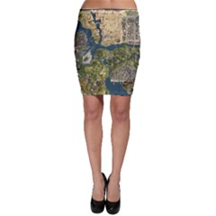 Map Illustration Gta Bodycon Skirt