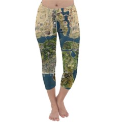 Map Illustration Gta Capri Winter Leggings 