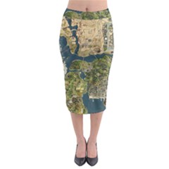 Map Illustration Gta Midi Pencil Skirt by B30l