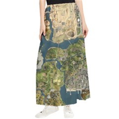 Map Illustration Gta Maxi Chiffon Skirt by B30l