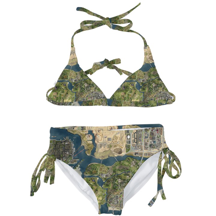 Map Illustration Gta Kids  Classic Bikini Set