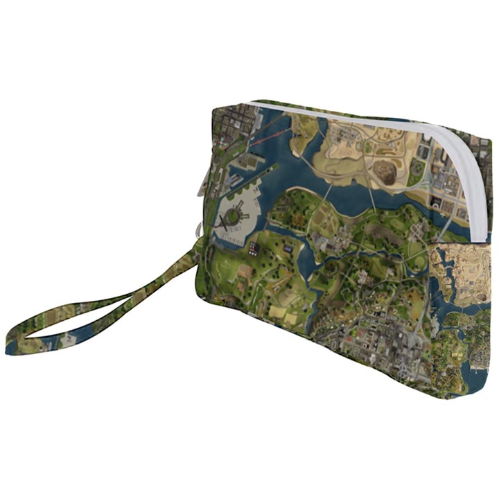 Map Illustration Gta Wristlet Pouch Bag (Small)