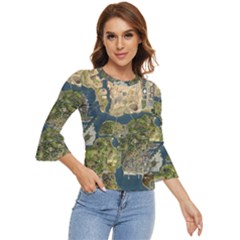 Map Illustration Gta Bell Sleeve Top