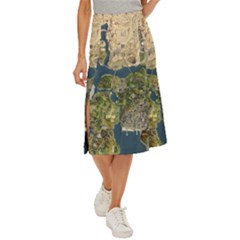 Map Illustration Gta Midi Panel Skirt by B30l