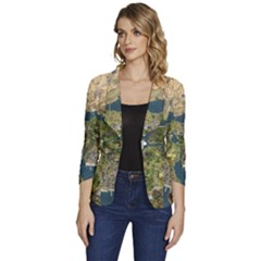 Map Illustration Gta Women s One-button 3/4 Sleeve Short Jacket by B30l