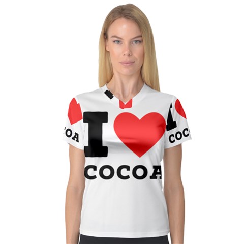 I Love Cocoa V-neck Sport Mesh Tee by ilovewhateva