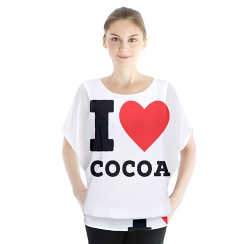 I Love Cocoa Batwing Chiffon Blouse by ilovewhateva