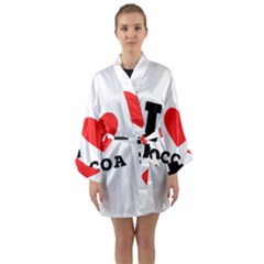 I Love Cocoa Long Sleeve Satin Kimono by ilovewhateva