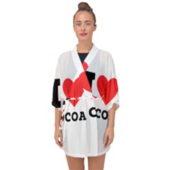 I Love Cocoa Half Sleeve Chiffon Kimono by ilovewhateva