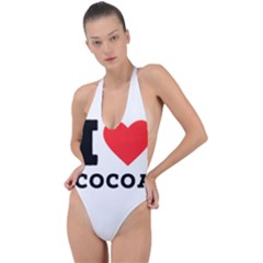 I Love Cocoa Backless Halter One Piece Swimsuit