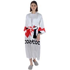 I Love Cocoa Maxi Satin Kimono by ilovewhateva