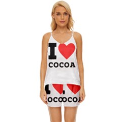 I Love Cocoa V-neck Satin Pajamas Set by ilovewhateva