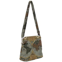 Vintage World Map Travel Geography Zipper Messenger Bag by B30l