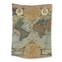 Vintage World Map Travel Geography Medium Tapestry