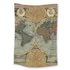 Vintage World Map Travel Geography Large Tapestry by B30l