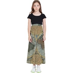 Vintage World Map Travel Geography Kids  Flared Maxi Skirt by B30l