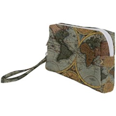 Vintage World Map Travel Geography Wristlet Pouch Bag (small) by B30l