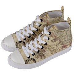 Map Of Greece Archipelago Women s Mid-top Canvas Sneakers by B30l